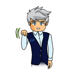 The Cerge character conducting sign language.