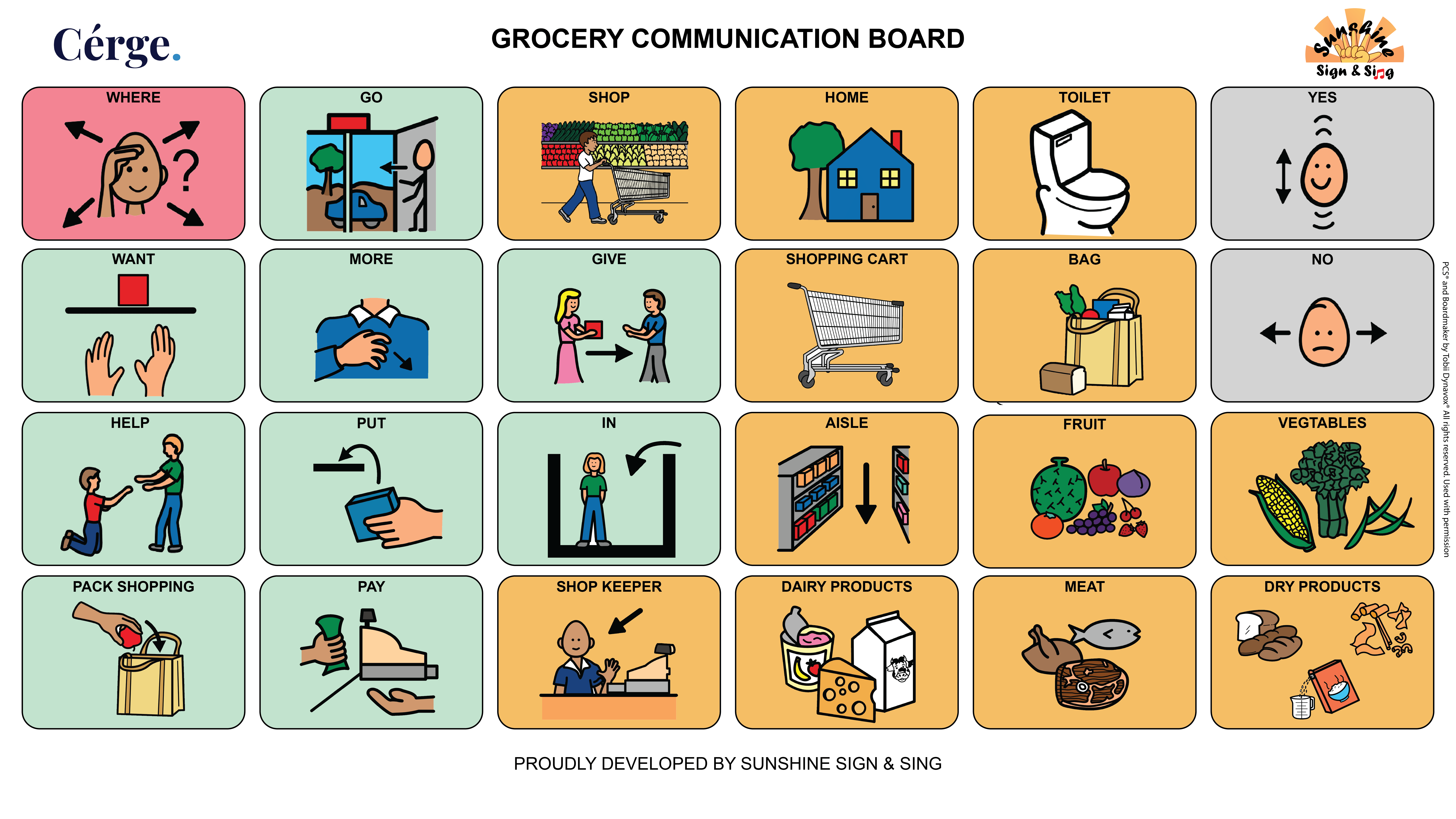 Cérge grocery communication board image