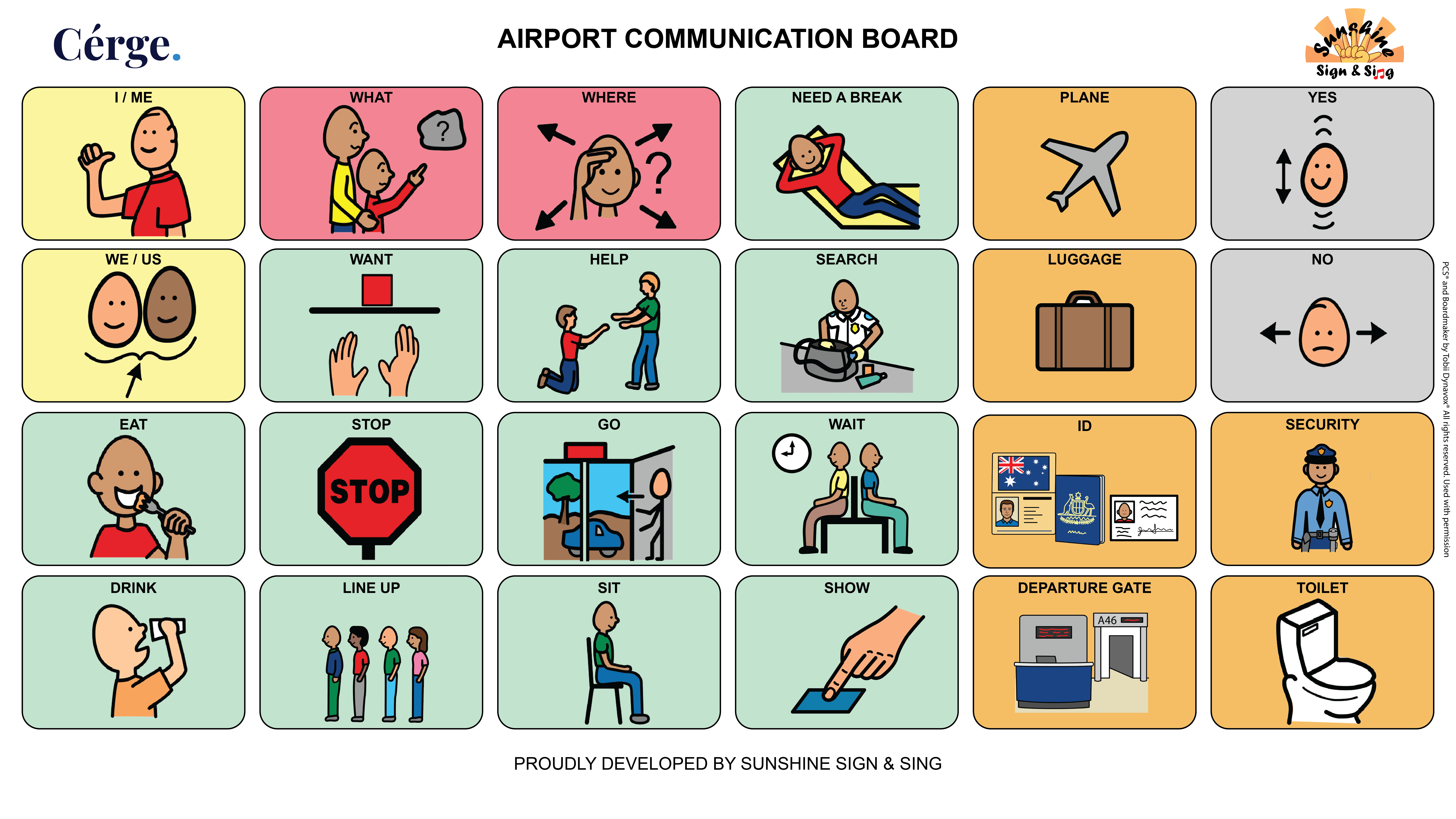 Cérge airport communication board image