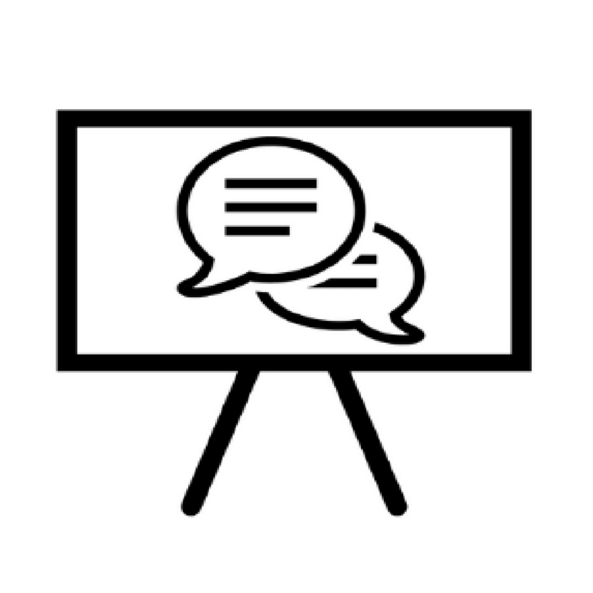 A graphic icon portraying a communication board.